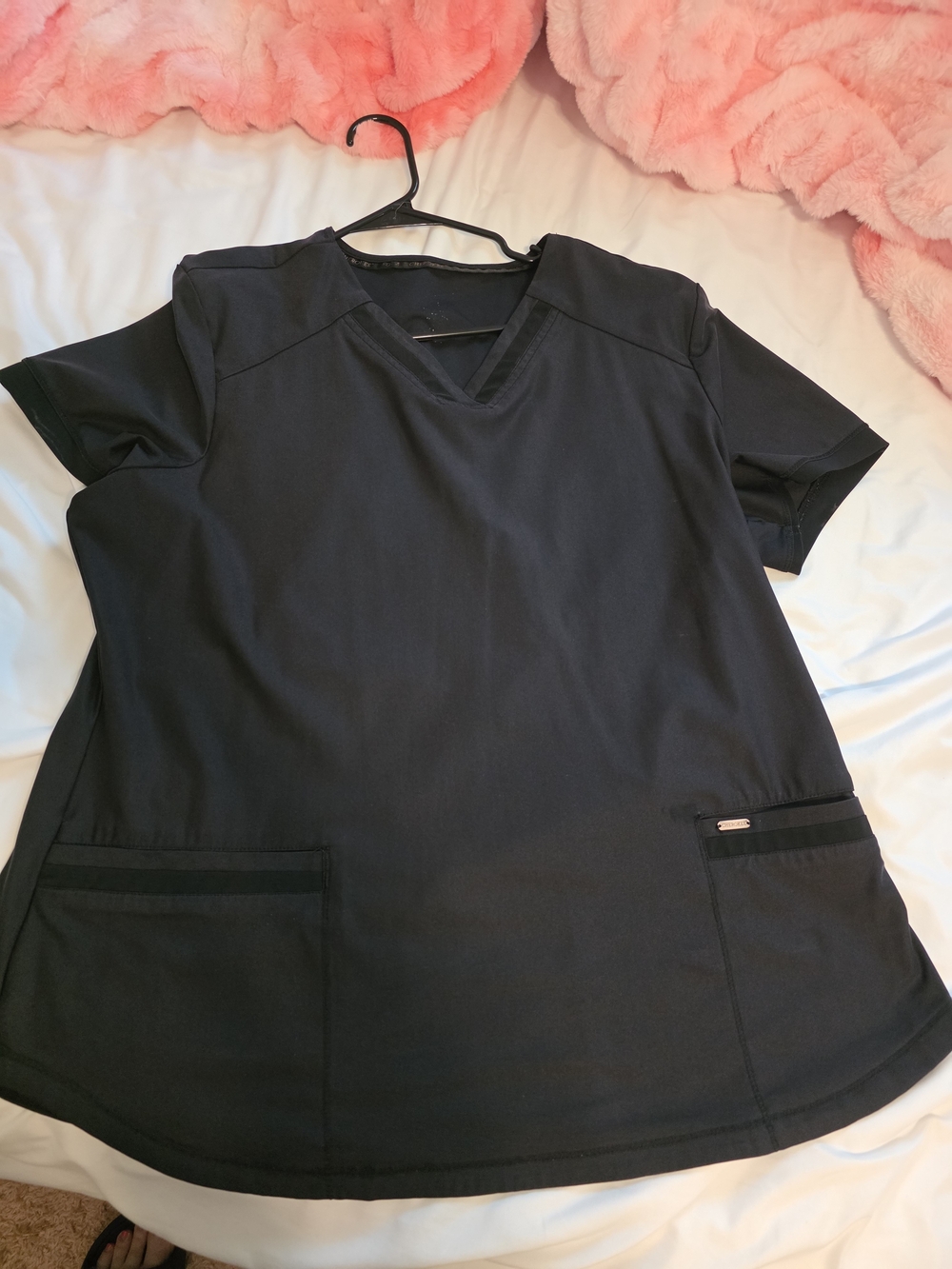 Womens Cherokee Flex Black Srub Top Size XL